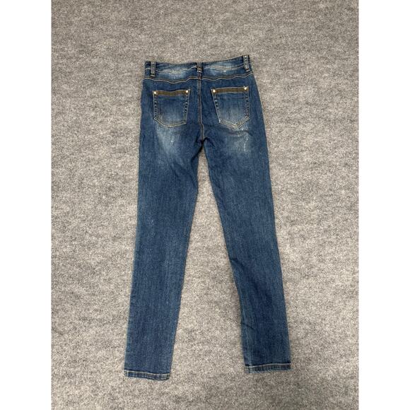 Candace Women's Embroidered Jeans Size 9 Skinny Fit Vintage Y2K Rainbow Key - Picture 14 of 16